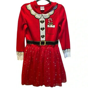Holiday Dress XL (Girls) long Sleeve Red Gold Nutcracker Sweater Dresss 2023